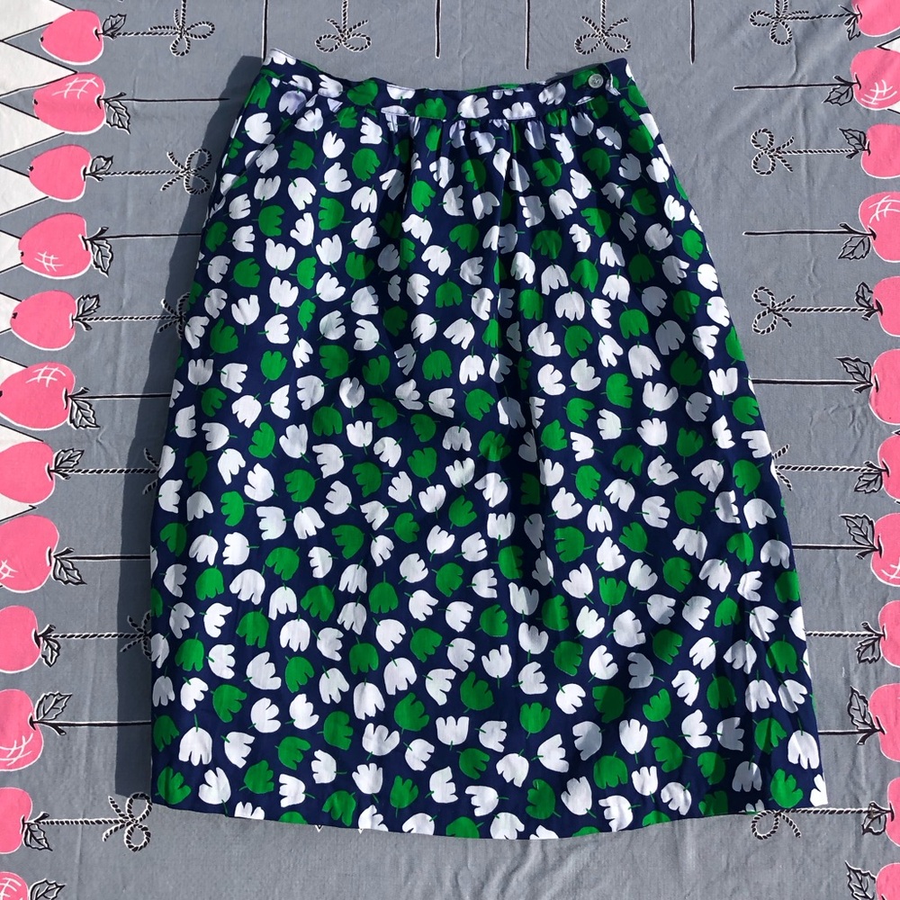 Vintage Floral Midi Skirt